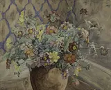 Anna Syberg: Sommergeorginer, 1905. Akvarel på papir. Privateje