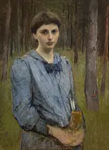 Bertha Wegmann: A Young Girl in the Forest (Toni Möller), 1895. The Hirschsprung Collection&nbsp;
