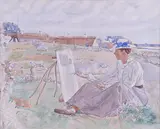 Fritz Syberg: Malerinden Christine Larsen, 1901. Faaborg Museum