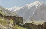 Emilie Mundt: ’Bjerglandskab med ruiner’, 1906. Den Hirschsprungske Samling.