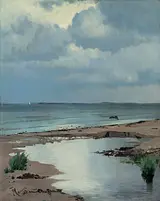 Frants Henningsen: Strandparti fra Hornbæk, 1883. Den Hirschsprungske Samling&nbsp;