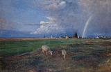 Viggo Johansen: Skagen Østerby efter regn, 1885, Skagens Kunstmuseer
