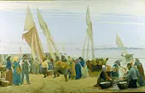 P.S. Krøyer: Morning at Hornbæk. The fishermen come ashore, 1875. The Hirschsprung Collection.