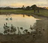 Viggo Johansen: Ved solnedgangen, 1895. Göteborgs Konstmuseum&nbsp;