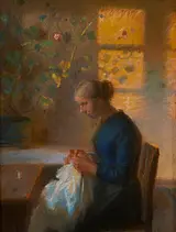 Anna Ancher: Pige, der syr, u.å. Den Hirschsprungske Samling