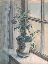 Christine Swane: En rose, (1907), Vandfarve og pen på papirFaaborg Museum