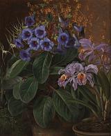 J. L. Jensen, Orkideer og blå blomster i urtepotter, 1845, ARoS. 