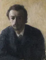 Vilhelm Hammershøi malede Selvportræt som 27-årig i 1891.