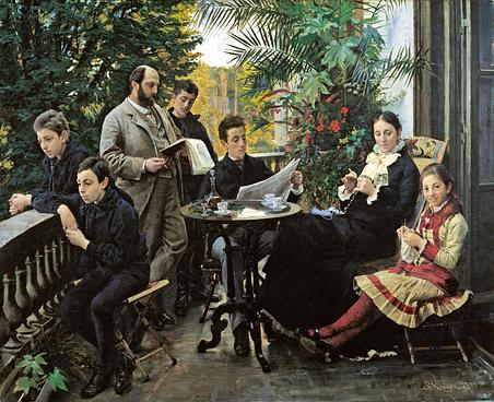 Back on Danish soil in 1881, Krøyer painted the monumental 'The Hirschsprung Family Portrait', showing Heinrich and Pauline Hirschsprung alongside their five children.
