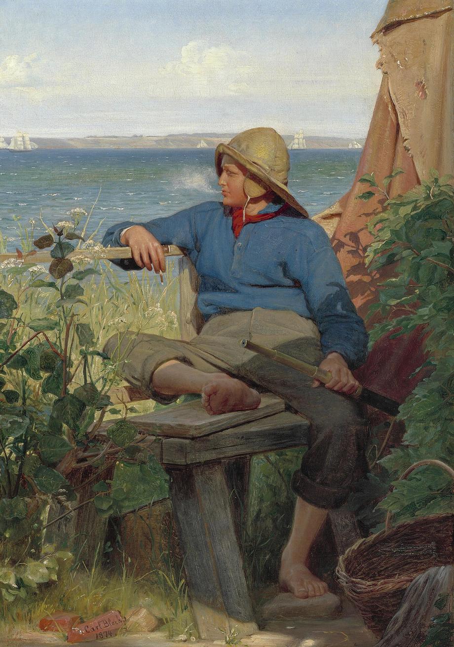 Carl Bloch: En ung sømand. 1874, olie på kobber, Den Hirschsprungske Samling. Værket er erhvervet med støtte fra Ny Carlsberg Fondet.
