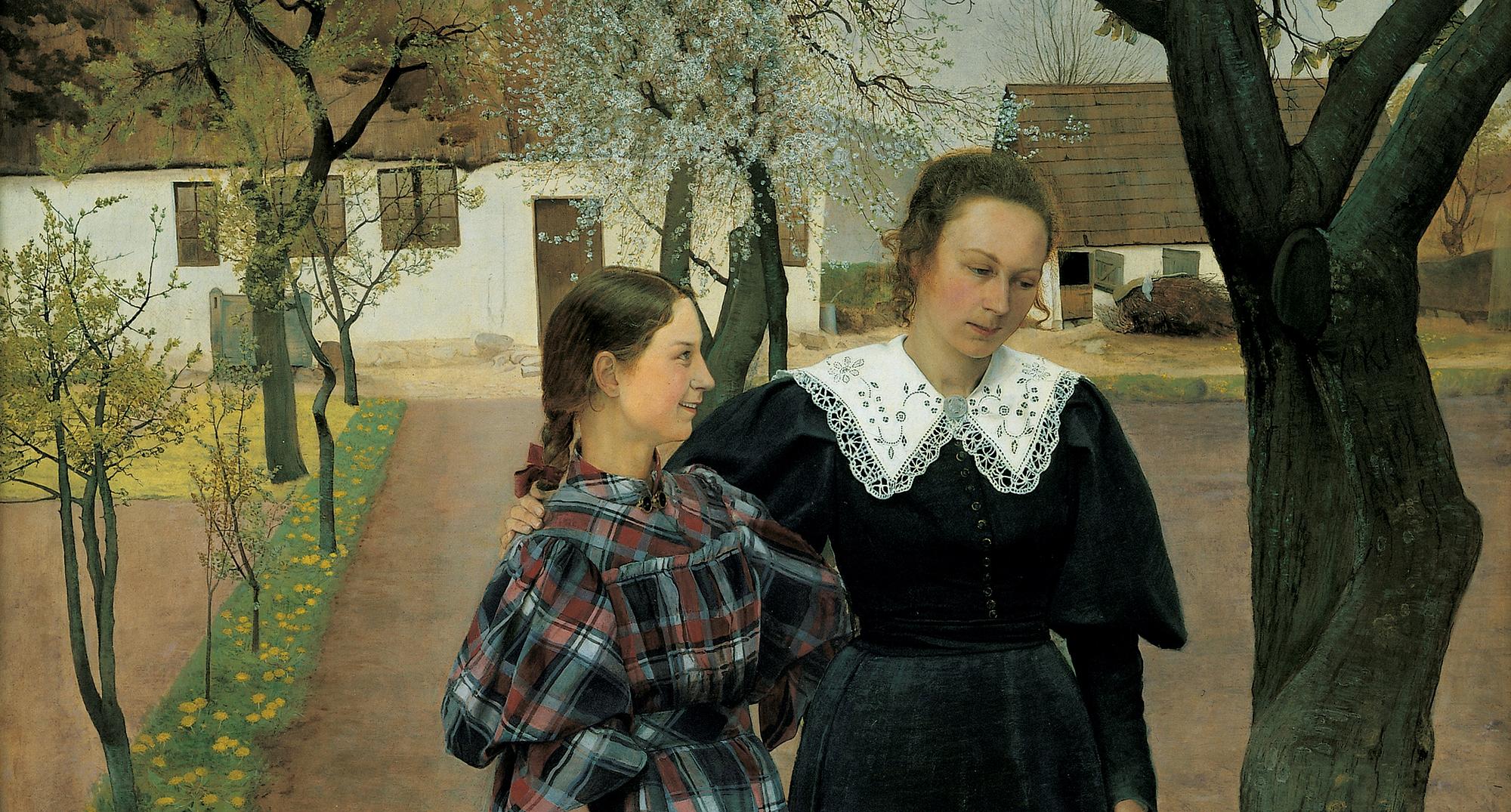 L.A. Ring: 'Forår. Ebba og Sigrid Kähler', 1895
