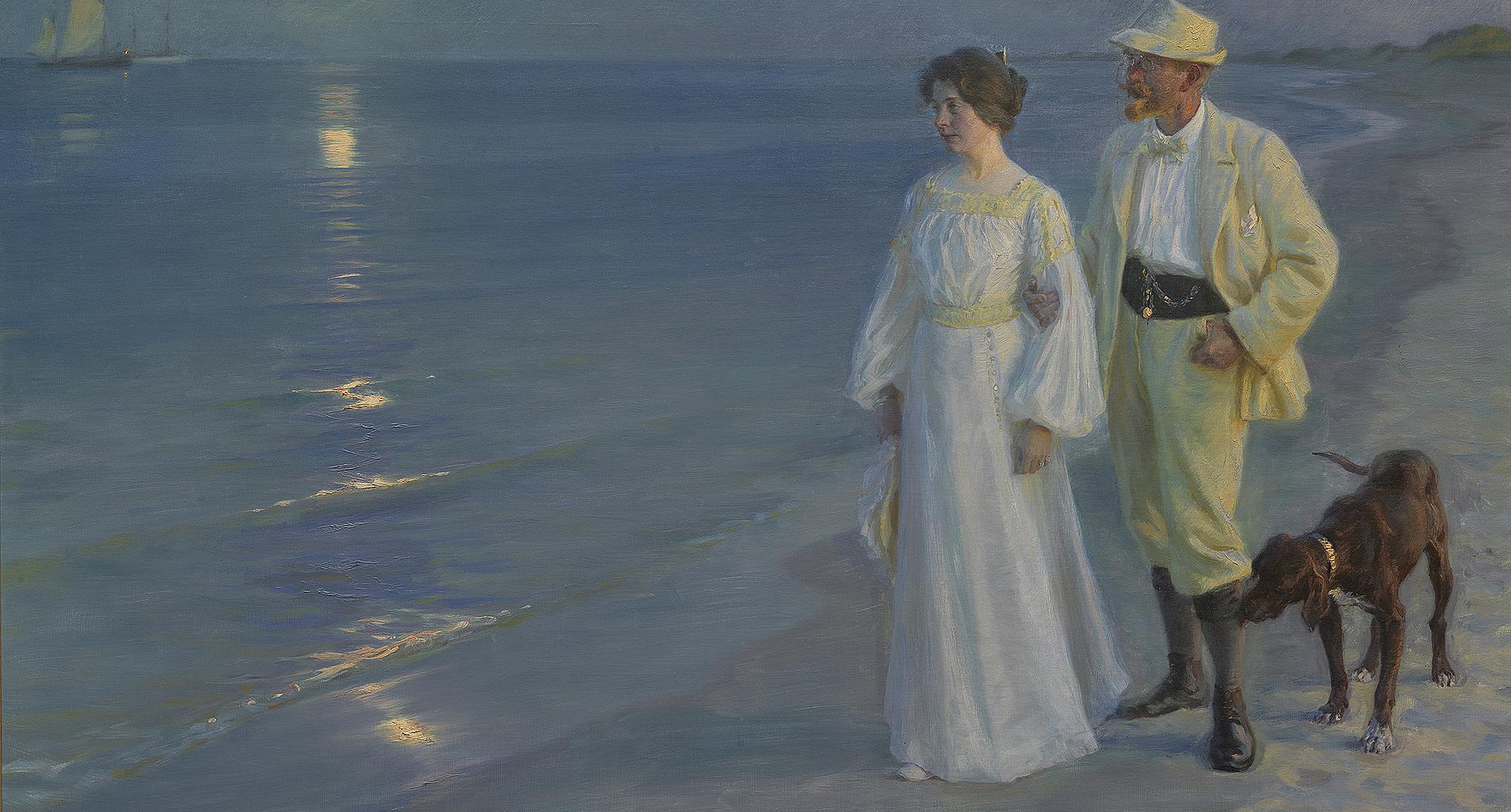 P.S. Krøyer: Sommeraften ved Skagens Strand. Kunstneren og hans hustru. 1899. Den Hirschsprungske Samling.
