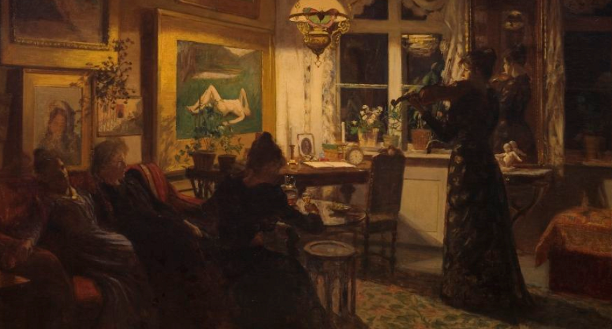 Anna Sophie Petersen: 'En aften hos veninden', 1891, Den Hirschsprungske Samling.
