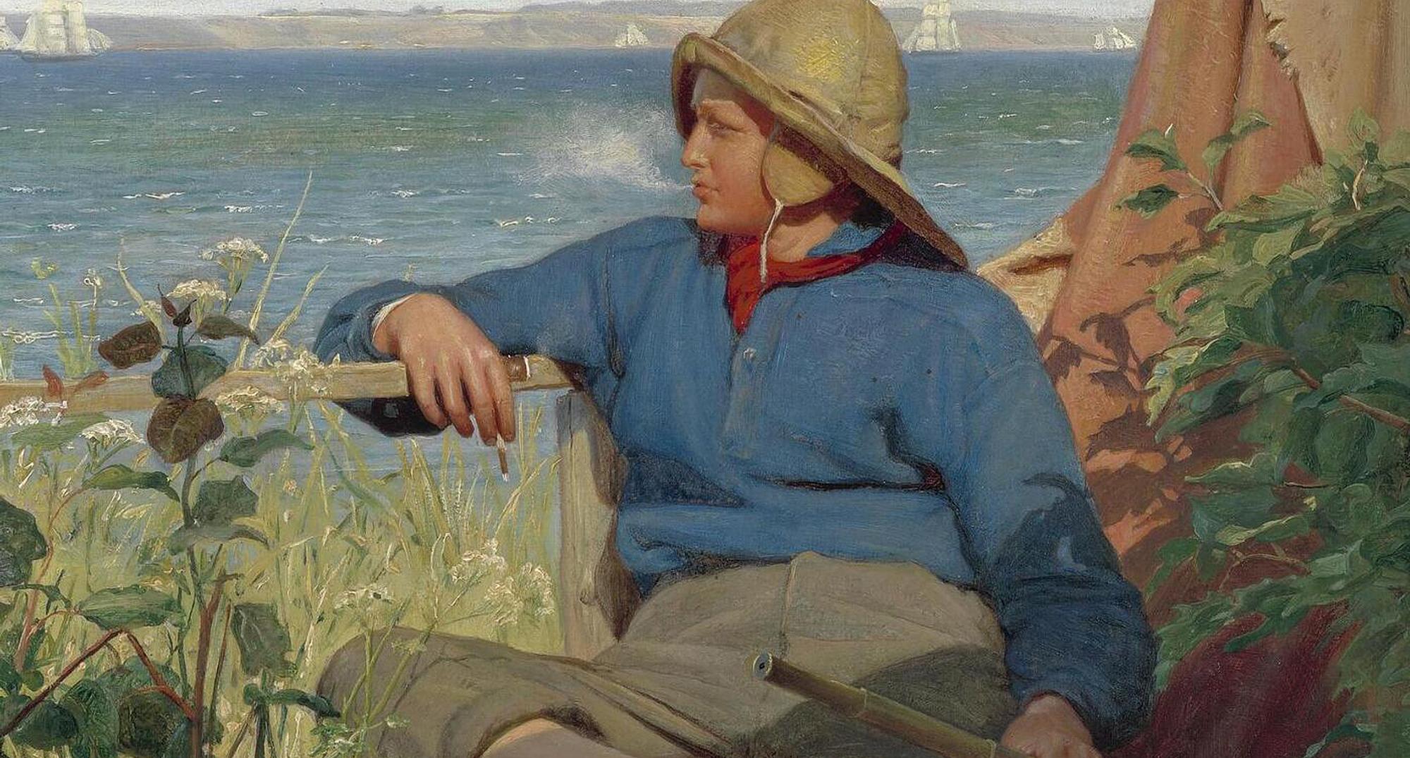 Carl Bloch: En ung sømand. 1874, olie på kobber, Den Hirschsprungske Samling. 
