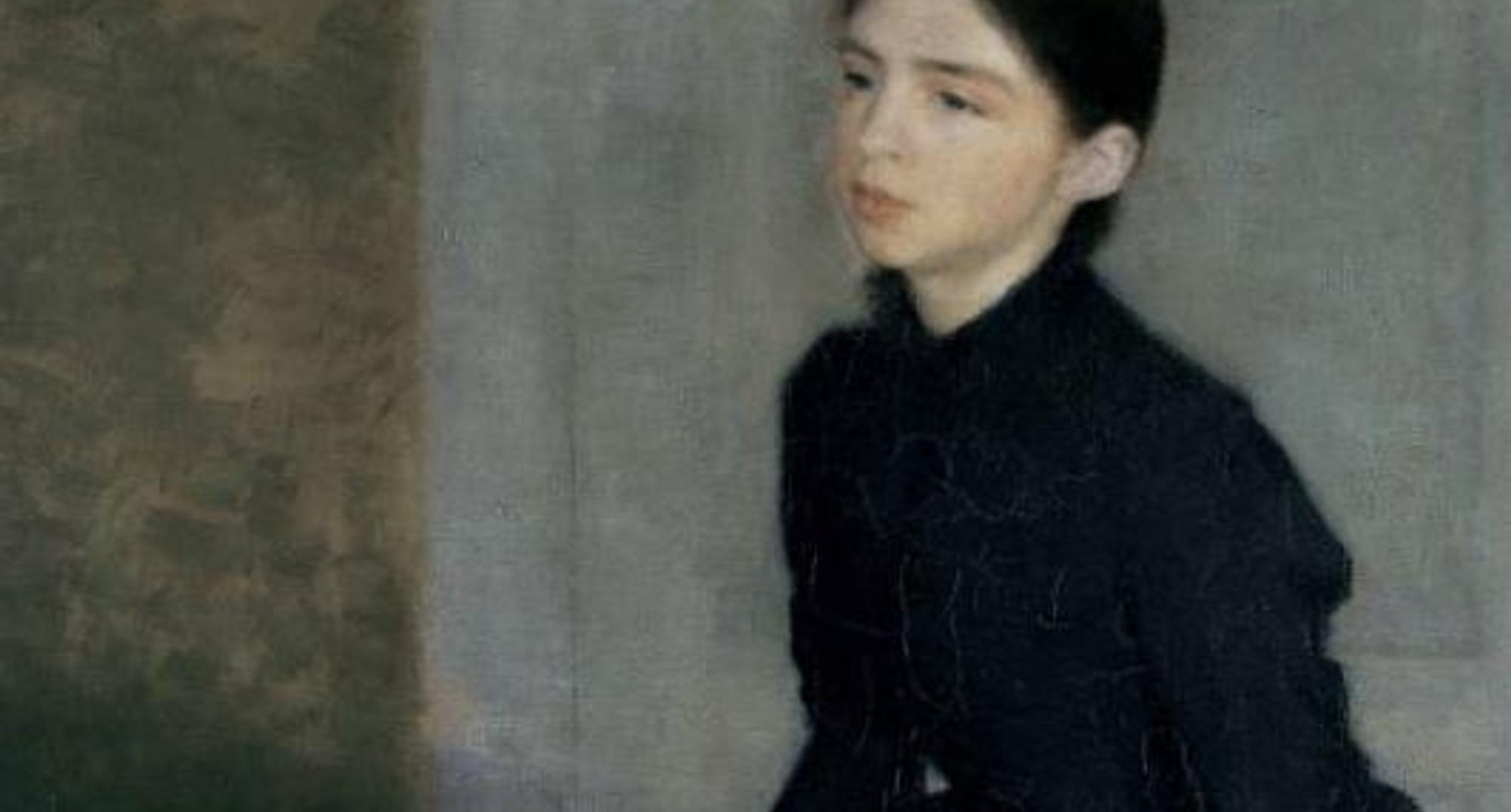 Vilhelm Hammershøi: 'Portrait of a young woman. The artist's sister Anna Hammershøi'. The Hirschsprung Collection.
