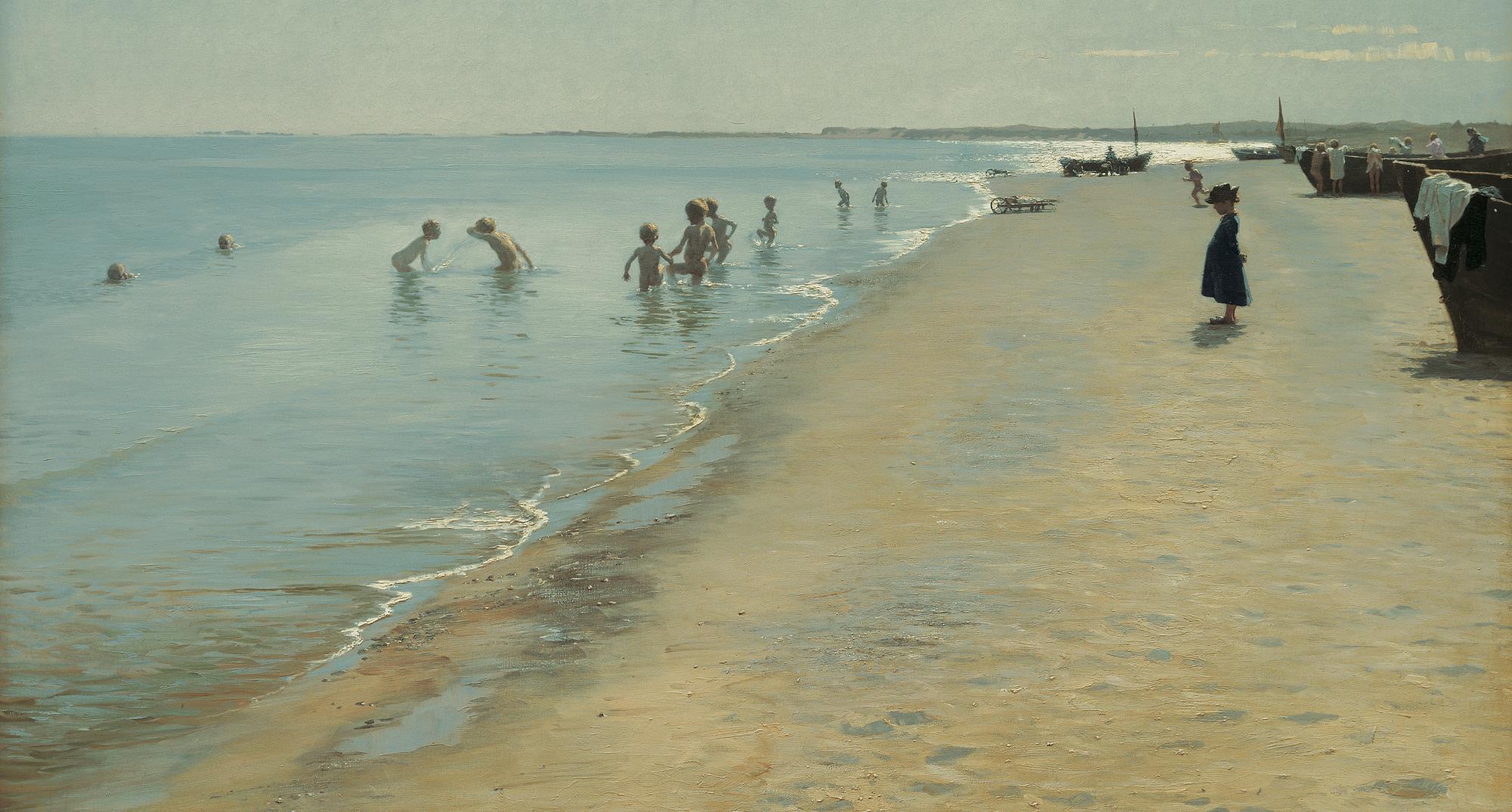 P.S. Krøyer: Sommerdag ved Skagens Sønderstrand. 1884. Den Hirschsprungske Samling

