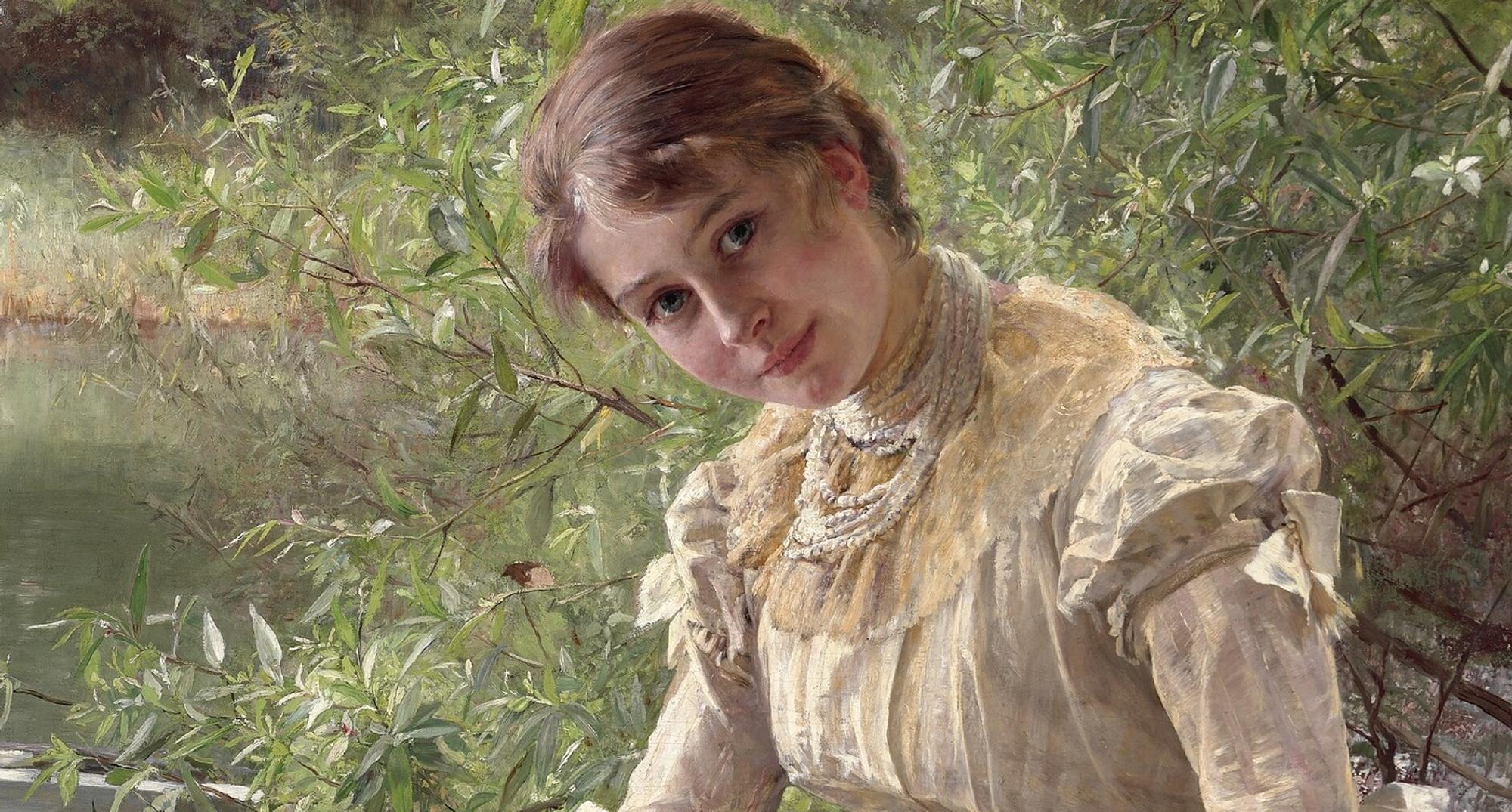 Bertha Wegmann: 'A young girl. Portrait of the artist Marie Triepcke', 1885. The Hirschsprung Collection
