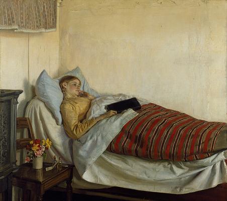 Michael Ancher: 'En ung syg pige. Tine Normand' 1883. Den Hirschsprungske Samling
