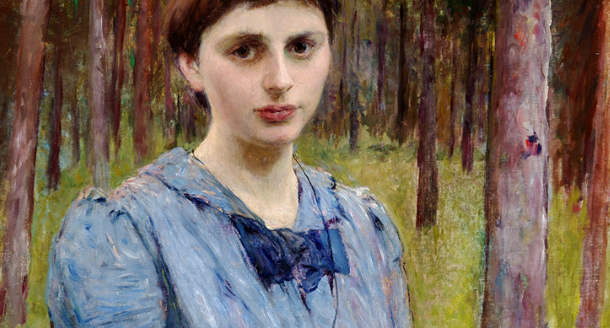 Bertha Wegmann: 'En pige i skoven (Toni Müller) 1891, Den Hirschsprungske Samling.
