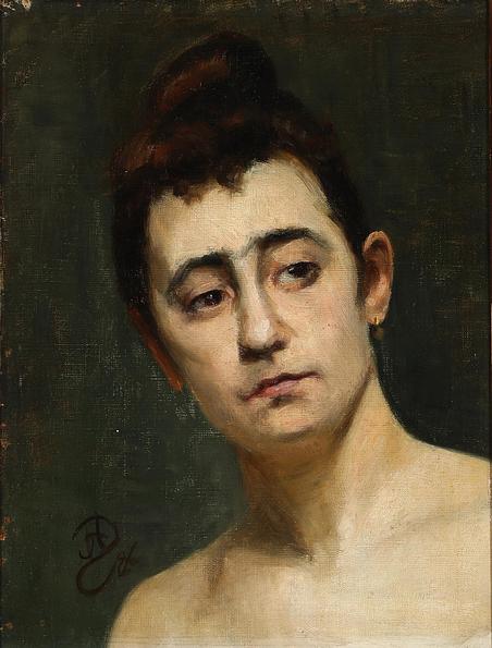 Augusta Dohlmann: 'Porträt einer Frau mit hochgestecktem Haar‘, 1886, Die Sammlung Hirschsprung.

