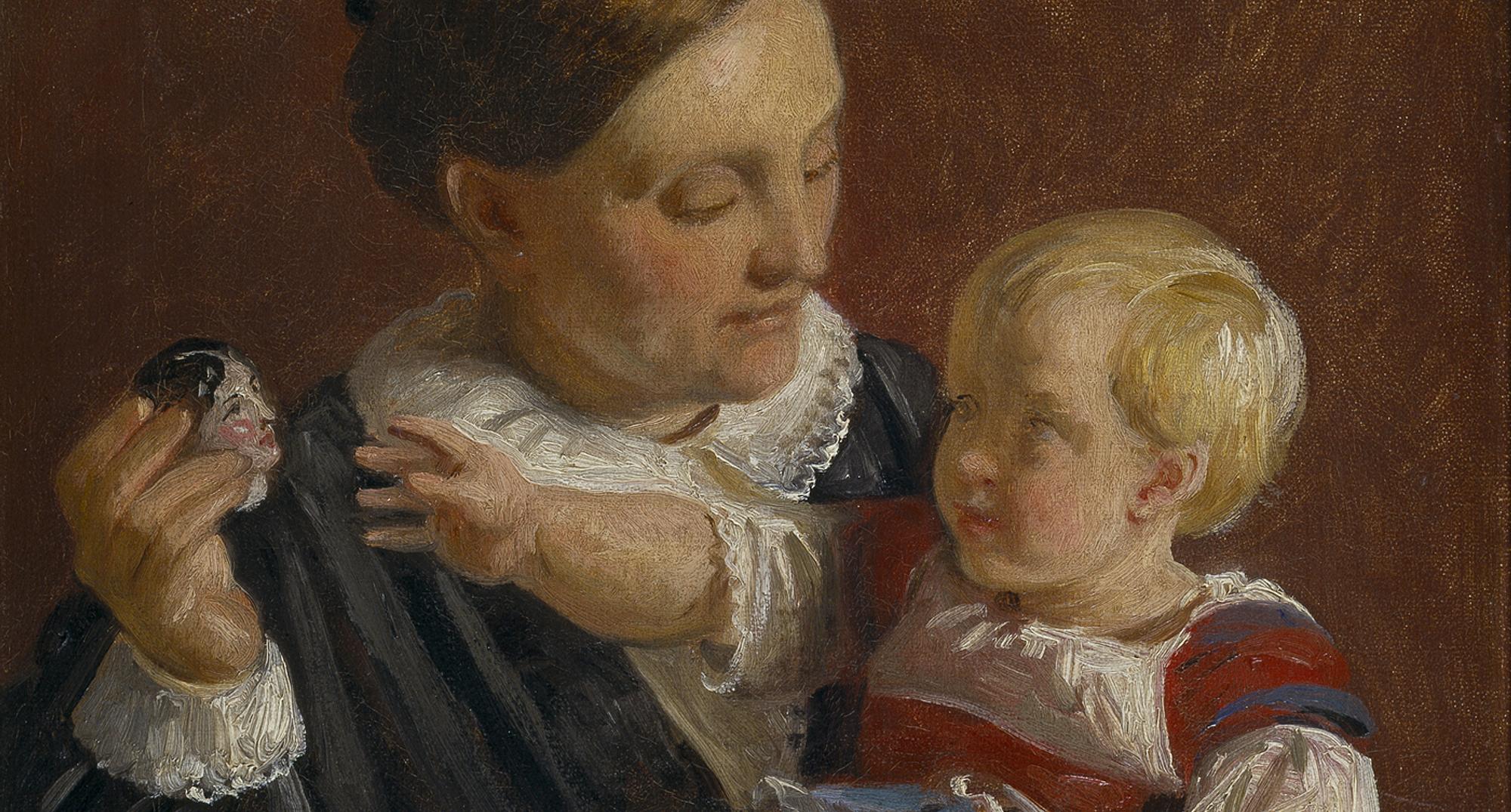 Hansen-moder-mor-barn-maleri