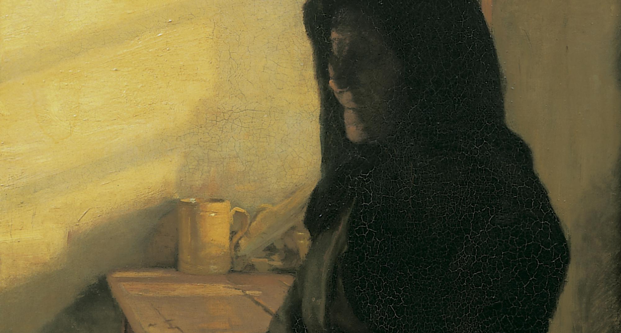 Anna Ancher: 'En blind kone i sin stue'. 1883. Den Hirschsprungske Samling
