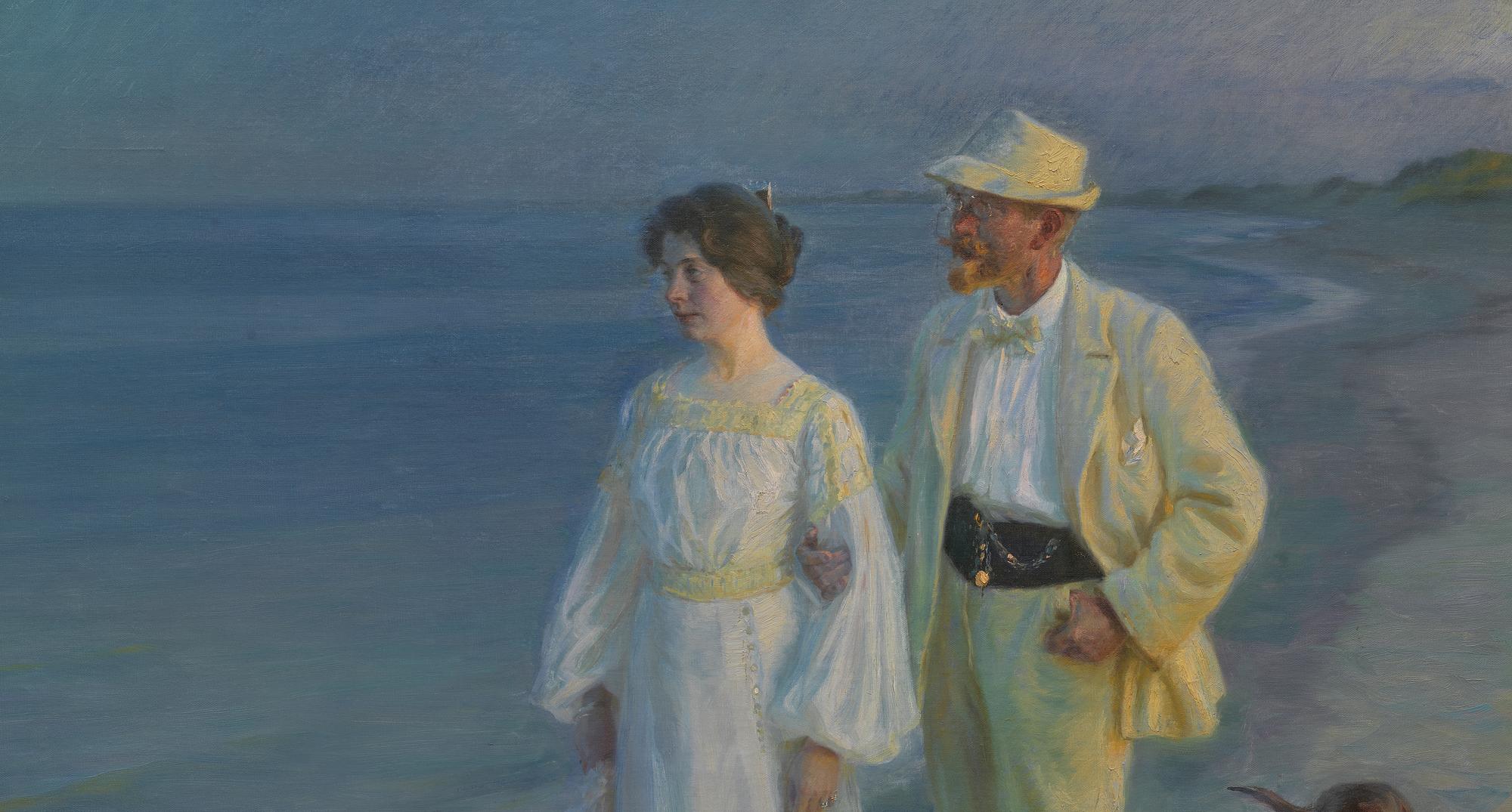 P.S. Krøyer: Sommeraften ved Skagens strand. Kunstneren og hans hustru, 1899
