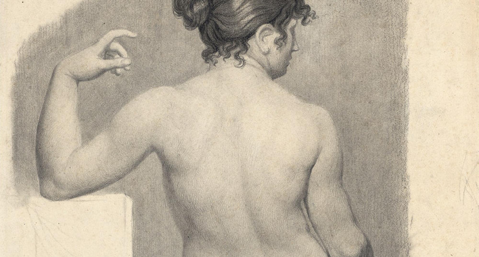 J.L. Lund: drawing of a naked woman, ca. 1800. The Hirschsprung Collection
