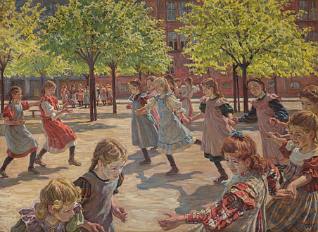 Peter Hansen: 'Legende børn. Enghave Plads', 1906-08, Faaborg Museum
