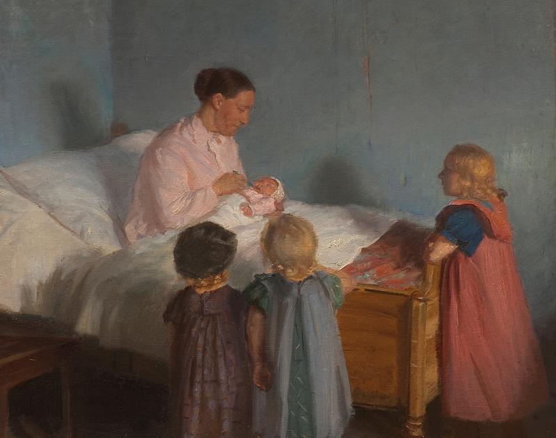 Anna Ancher-børn-moder-maleri
