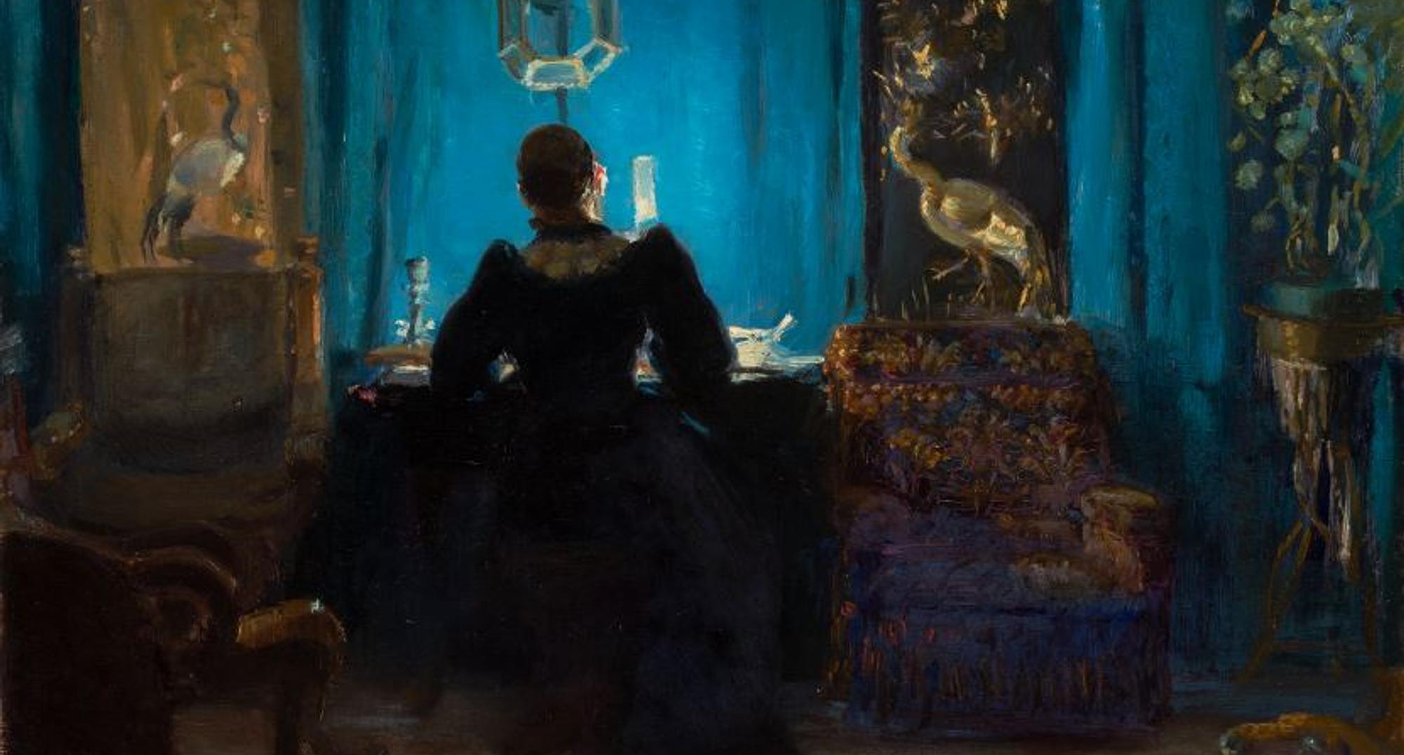 Michael og Anna Ancher: Stuen med de blå gardiner. 1892. Skagens Kunstmuseer.
