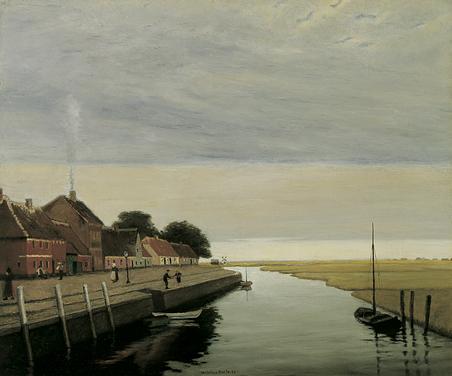 Johan Rohde malede det stemningsfyldte maleri ’Gråvejr. Ribe’ i 1890. På den ene side af åen ses Ribe by. På den anden side strækker de flade marker sig, så langt øjet rækker. Værket tilhører Den Hirschsprungske Samling.
