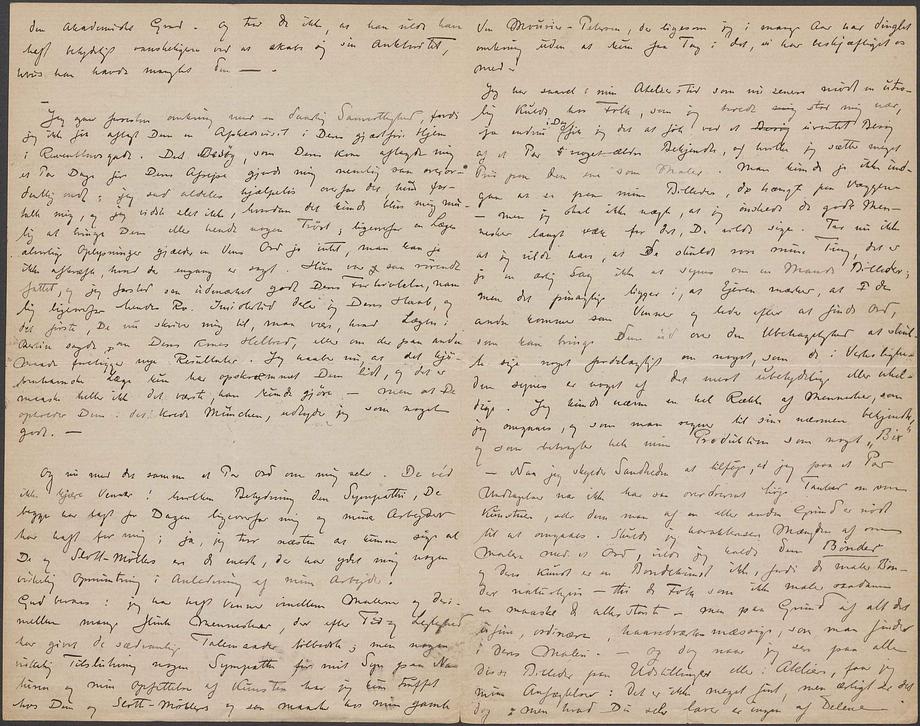 Brev fra Johan Rohde til Emil Hannover 11. marts 1890. Resten af brevet kan læses her.
