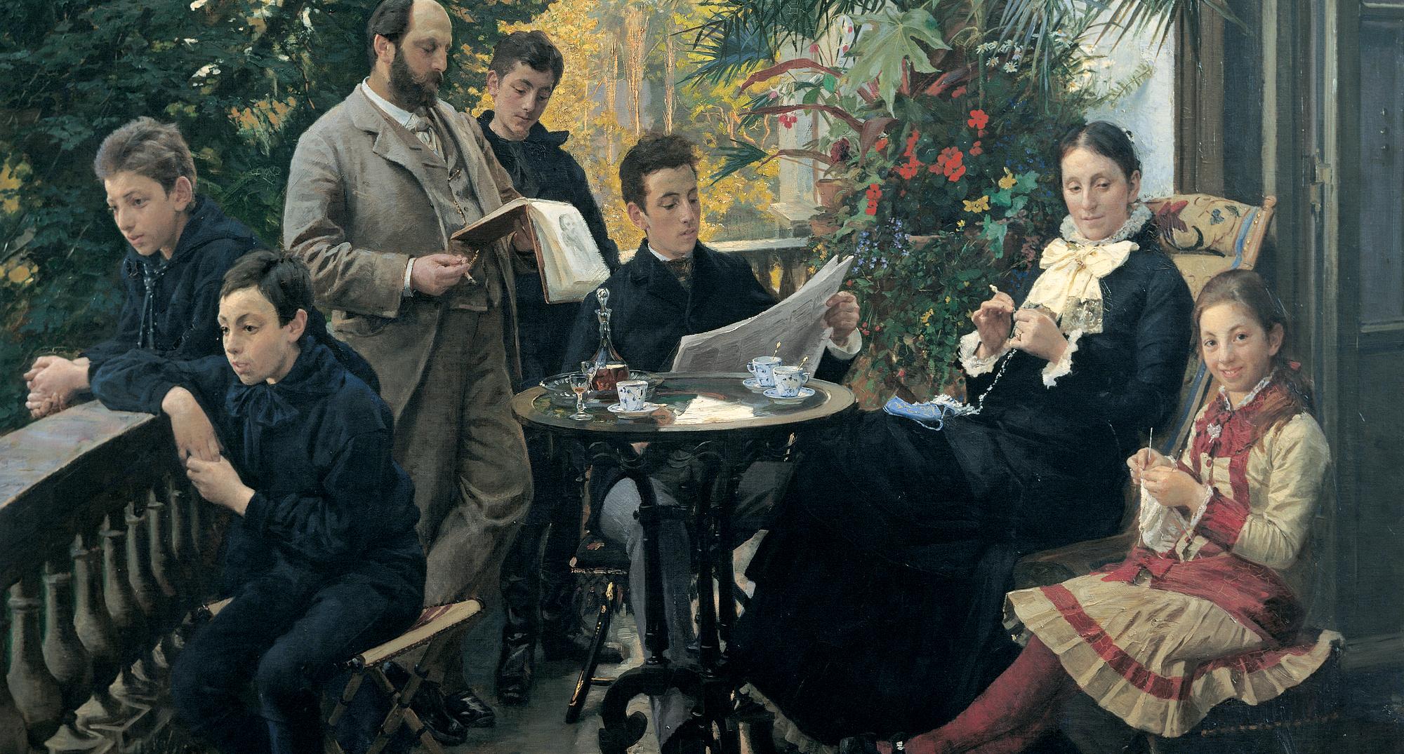 P.S. Krøyer: 'Det Hirschsprungske familiebillede', 1881. Den Hirschsprungske Samling

